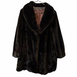 Vintage Luxury Faux Mink Fur Coat by Tissavel France label